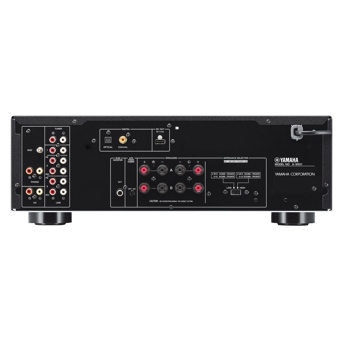 Yamaha A-S501 Amplifier Bundle with AudioQuest Jack Russell Cable (Silver)