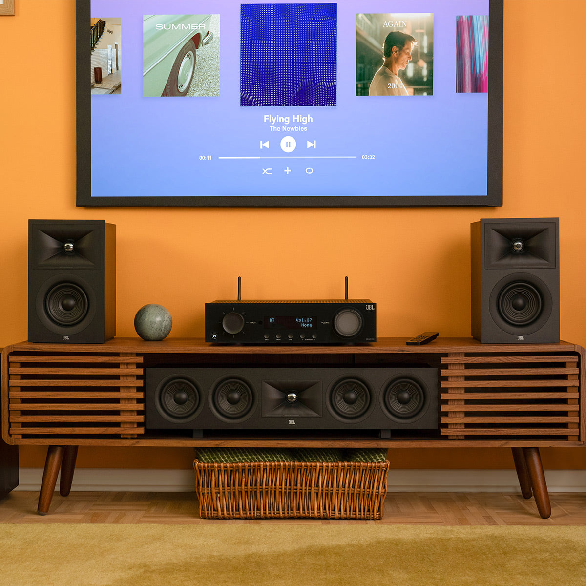JBL Stage 5.1.4 Home Theater System with 12 in Sub and 140 Watts/Channel Receiver (Black)