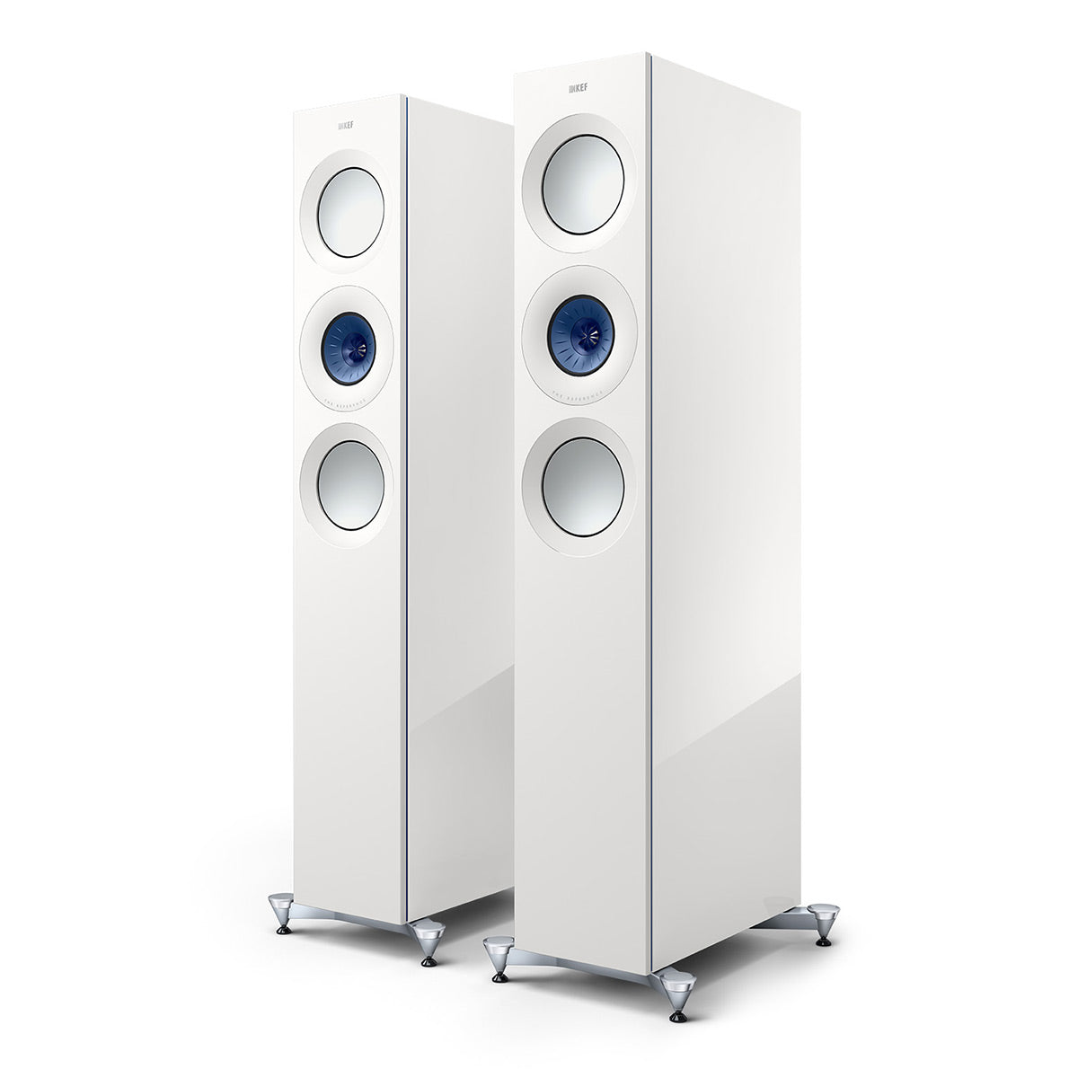 KEF Reference 3 Meta Floorstanding Speaker - Pair (High-Gloss White/Blue)