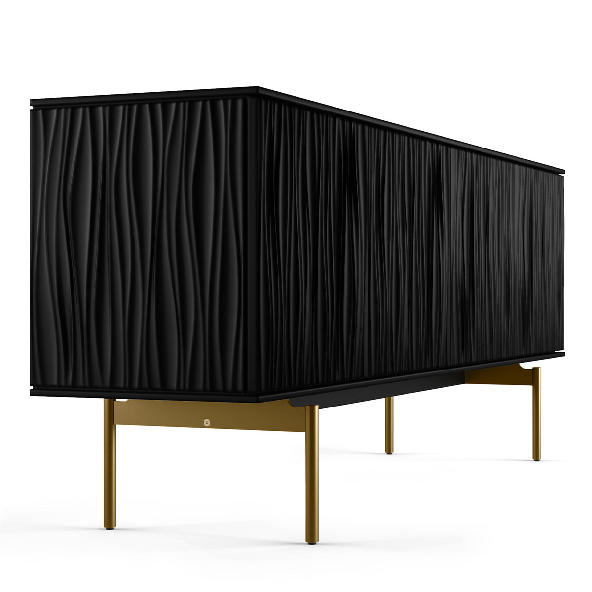 BDI Tanami 7109 4-Door Storage Credenza (Satin Black with Brass Base)