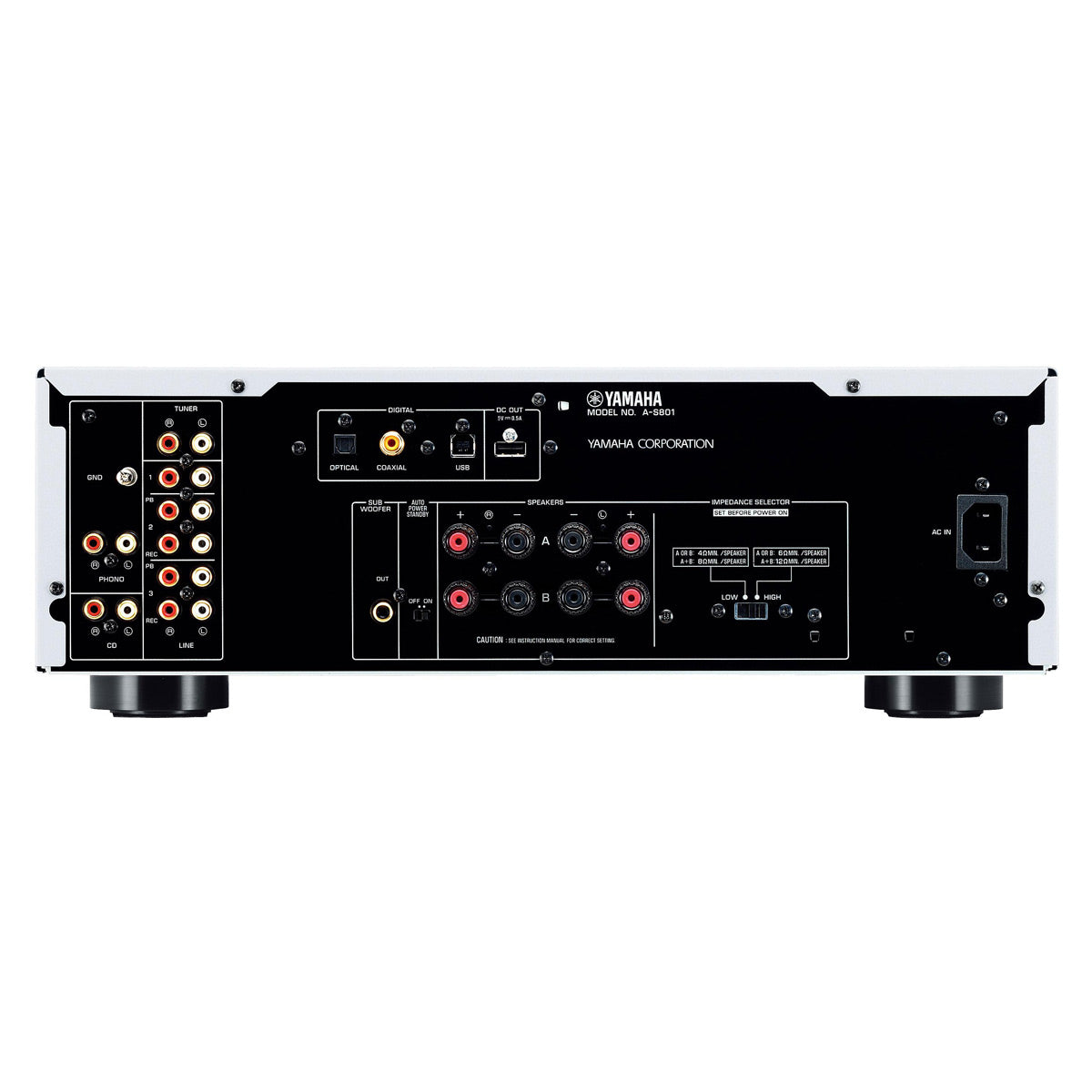 Yamaha A-S801 Amplifier Bundle with AudioQuest Jack Russell Cable (Silver)