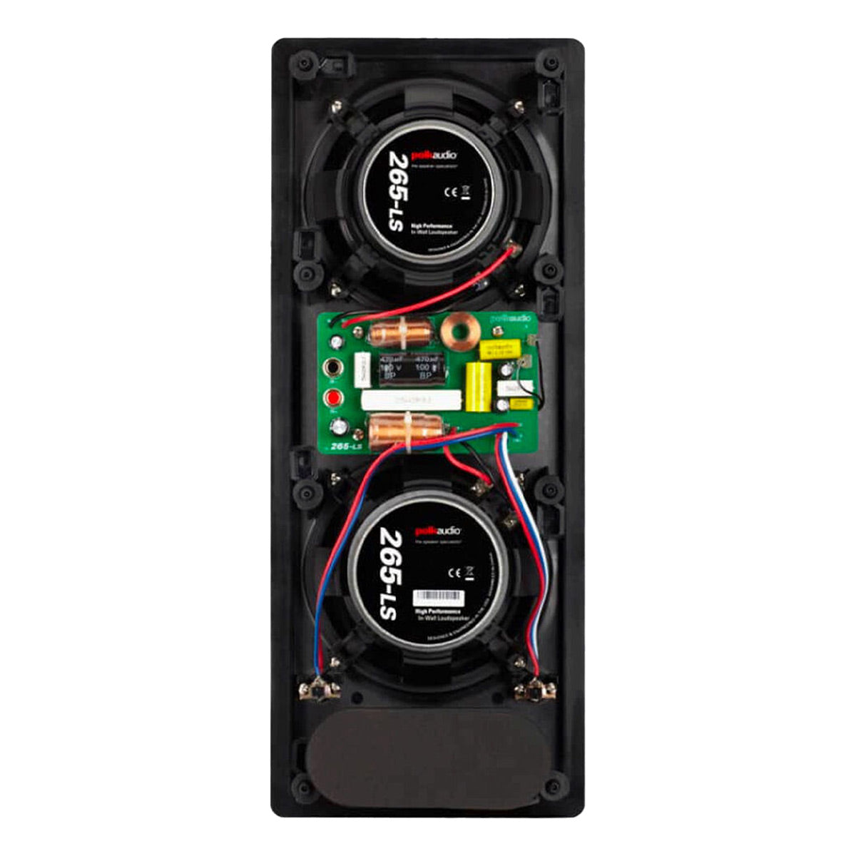 Polk Audio 265-LS Vanishing In Wall 3 Way Speaker Pair with 14 Gauge Speaker Wire - 50 Feet