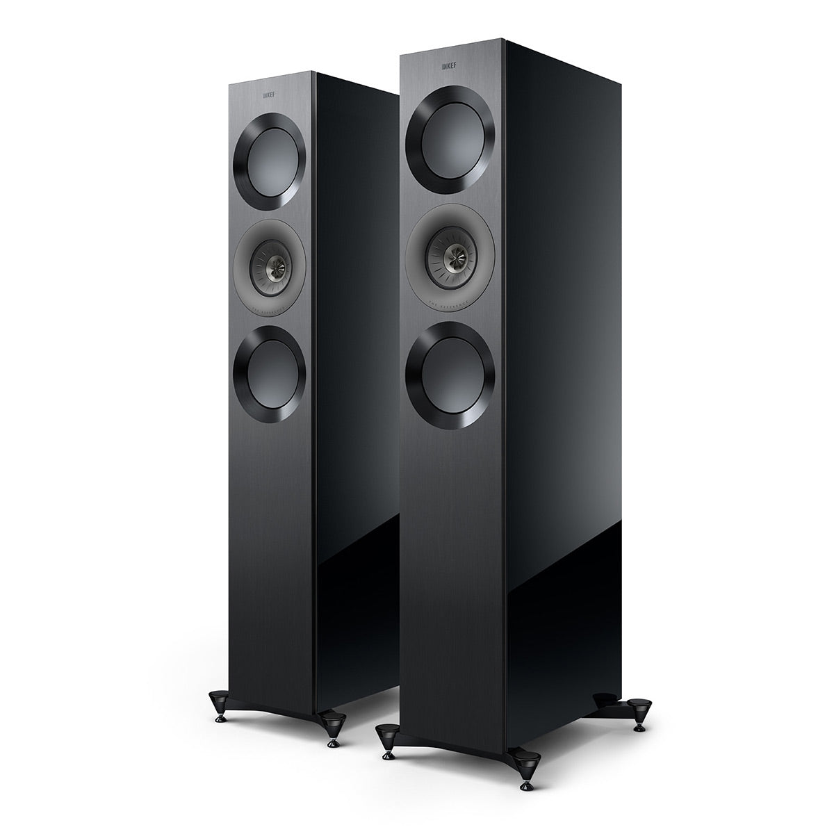 KEF Reference 3 Meta Floorstanding Speaker - Pair (High-Gloss Black/Grey)