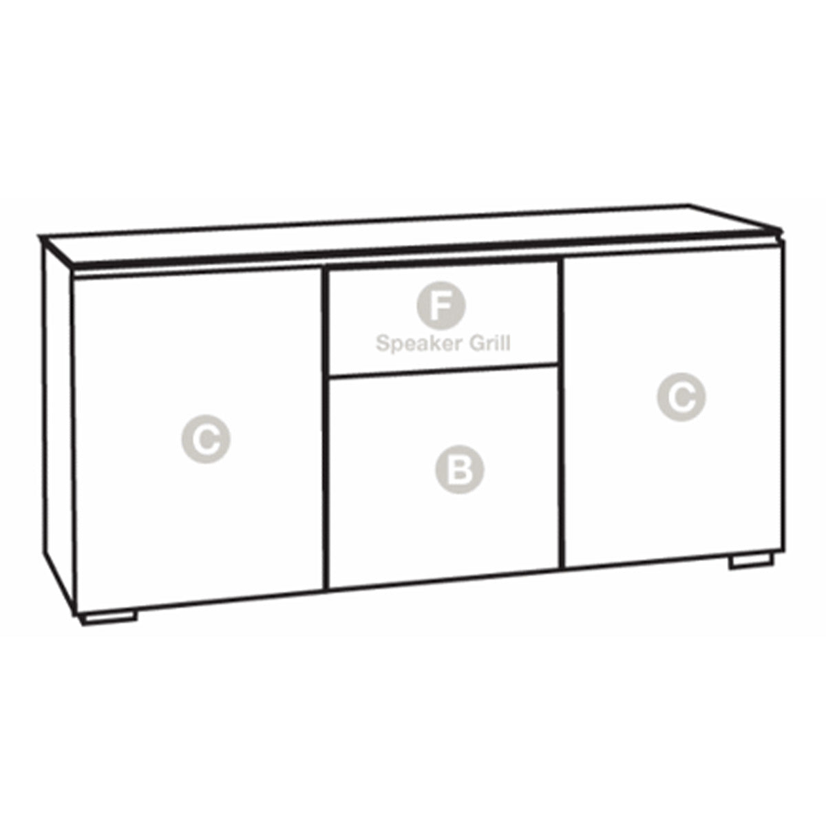 Salamander Chameleon Collection Manhattan 336 Triple Speaker Integrated AV Cabinet (Medium Walnut Doors and Sides, Black Glass Top)