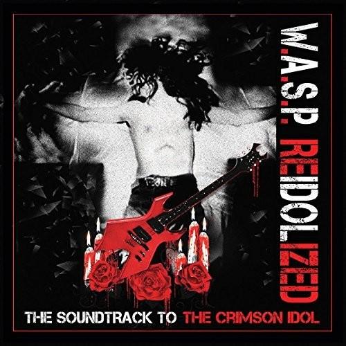 Black and white album cover featuring a shirtless figure with long hair, a red electric guitar, and 