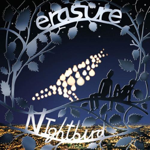 Silhouette of two figures sitting on a branch against a starry night sky with glowing lights