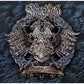 Black vinyl LP cover featuring a two-headed eagle with Celtic knotwork and a scroll banner