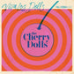 Pink and orange vinyl record sleeve with concentric circles and a central cherry graphic