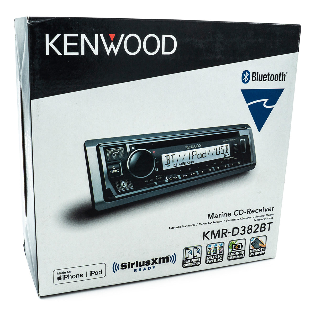 Kenwood KMR-D382BT Marine CD Receiver with Bluetooth & Conformal Coating