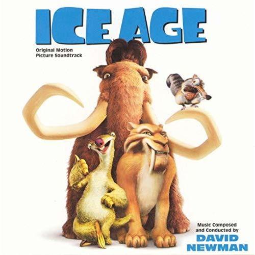Vinyl LP featuring animated mammoth, sloth, saber-toothed tiger, and squirrel characters