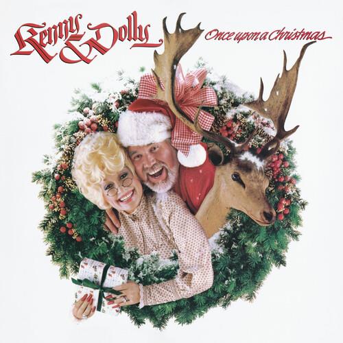 Vinyl record cover featuring a man and woman smiling inside a Christmas wreath with a reindeer