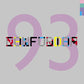 Lavender vinyl record sleeve with large purple numerals and pixelated multicolored text