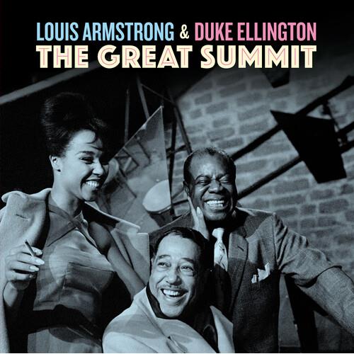 Black and white album cover featuring three smiling musicians in suits