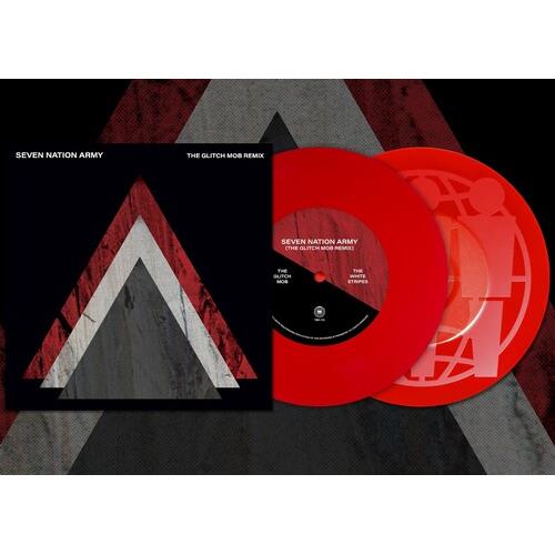 Red translucent 7-inch vinyl record with black center label and matching picture sleeve