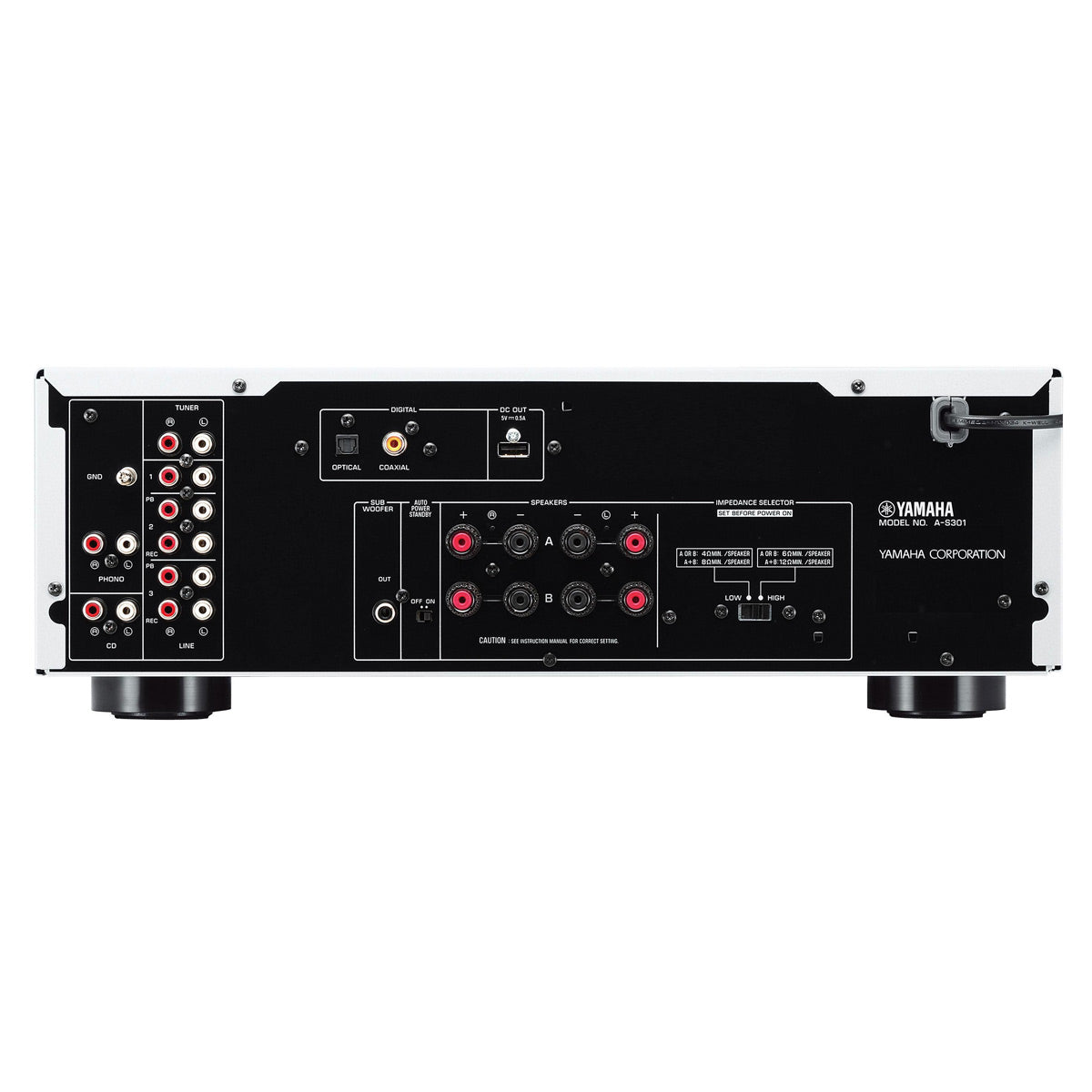 Yamaha A-S301 Amplifier Bundle with AudioQuest Jack Russell Cable (Black)