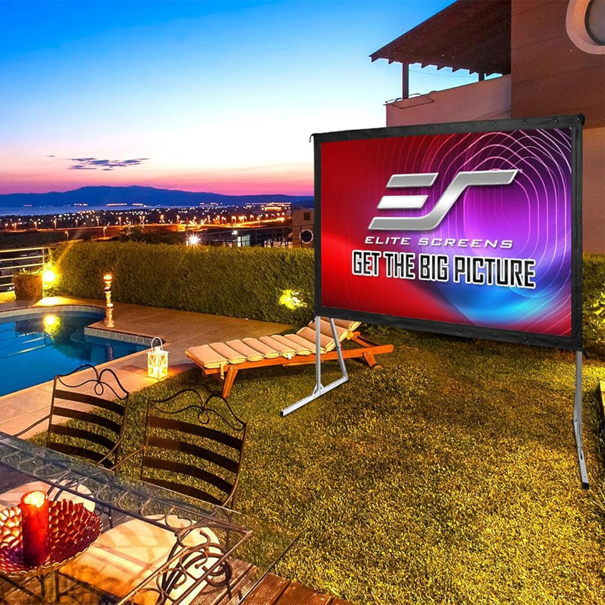 Elite Screens OMS120H2 Yard Master 2 120" CineWhite Outdoor Projector Screen