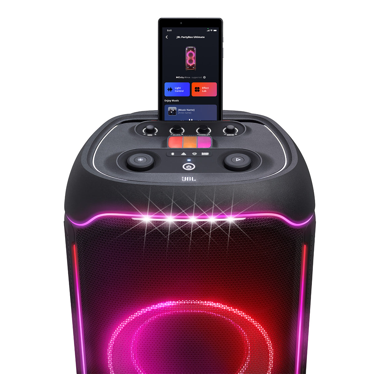 JBL PartyBox Ultimate Portable Speaker Karaoke Bundle with Two Wireless Microphones