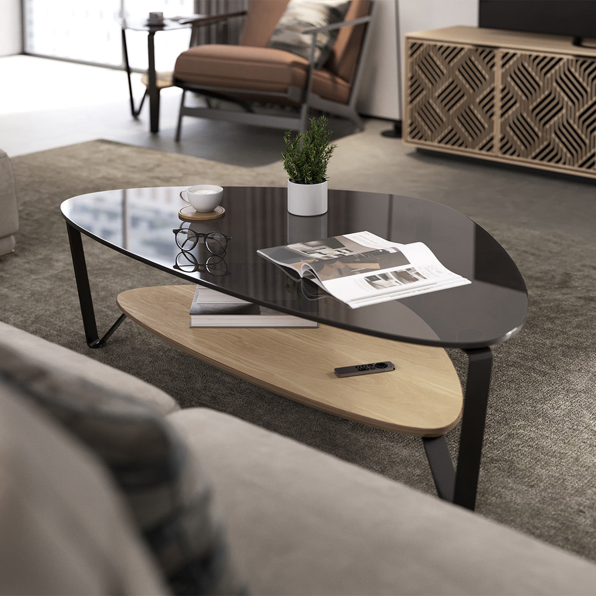 BDI Dino 1363 Large Coffee Table (Washed Oak)