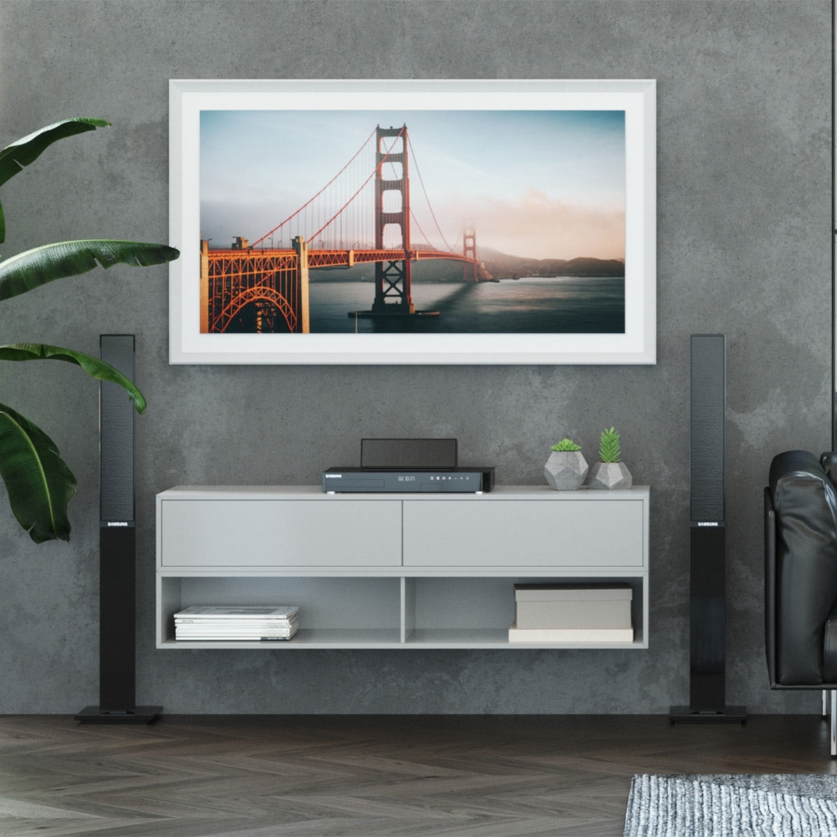 Deco TV Frames 55" Alloy Prismatic Frame for Samsung The Frame TV 2021-2024 (Pure White)