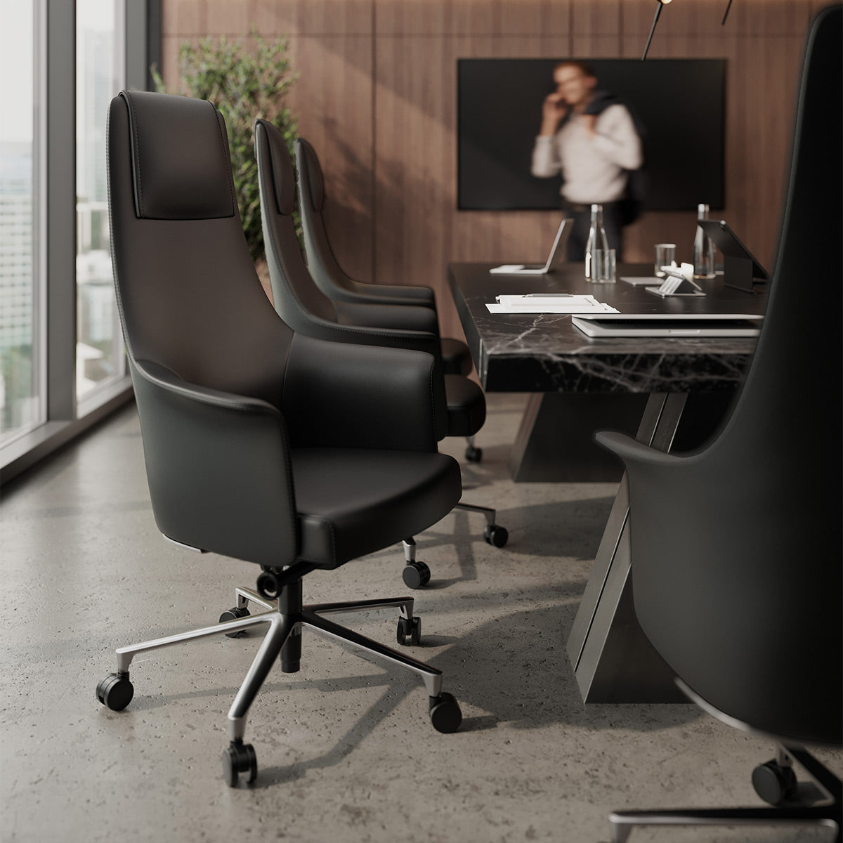 BDI Bolo 3531 Executive Leather Office Chair (Black)