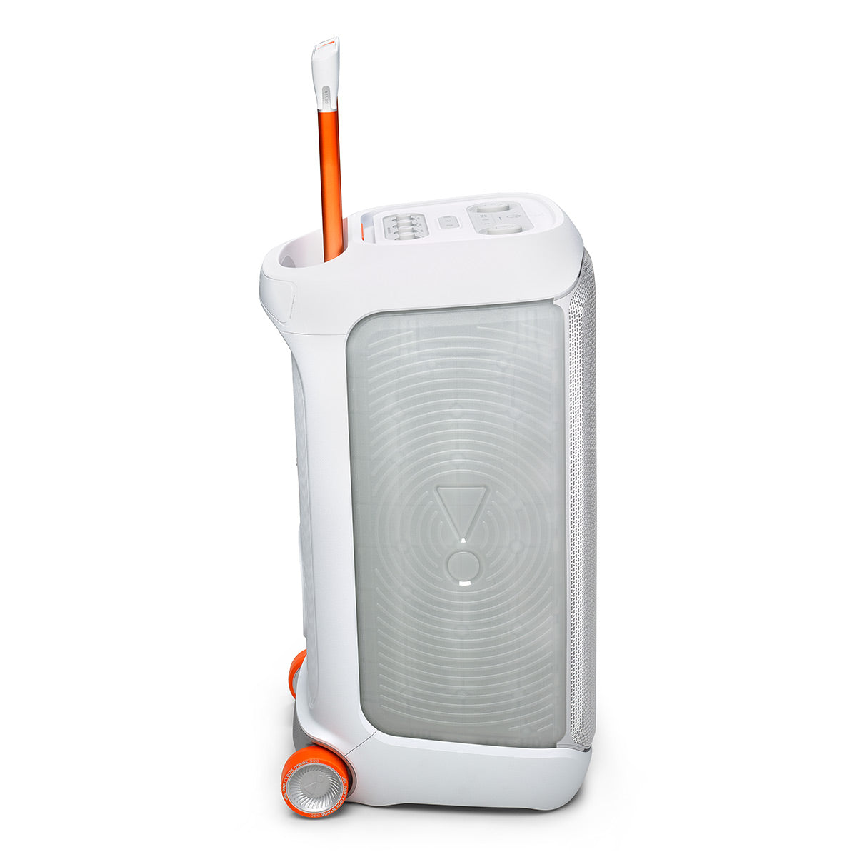 JBL Partybox Stage 320 Portable Party Speaker Bundle with Additional Battery 400 (White)