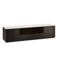 Salamander Chameleon Collection Manhattan 245 Quad Speaker Integrated AV Cabinet (Maro Ebony Doors and Sides, Matte Taupe Glass Top)