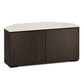 Salamander Chameleon Collection Manhattan 221 Corner AV Cabinet (Maro Ebony Doors and Sides, Matte Taupe Glass Top)