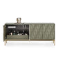 BDI Mesa 7639 4-Door Credenza (Moss with Brass Base)