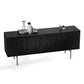 BDI Tanami 7109 4-Door Storage Credenza (Satin Black with Brass Base)