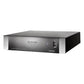 Black and silver power conditioner with front panel power switch and blue LED indicator