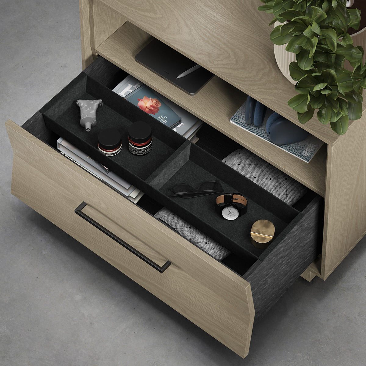BDI KAVA Bedroom 9682 28" Nightstand (Washed Oak)