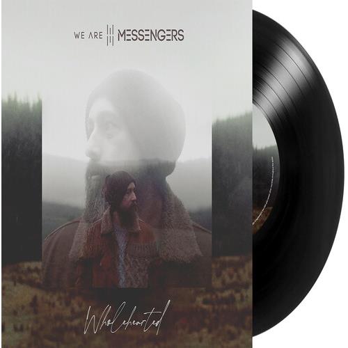 Vinyl record sleeve featuring a double exposure portrait of a man in a beanie and brown jacket
