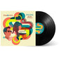 Colorful vinyl LP sleeve with retro-style illustration of two figures and abstract shapes