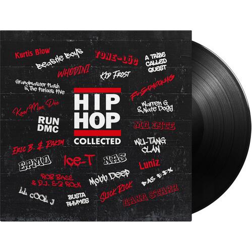 Black vinyl record sleeve featuring white and red graffiti-style artist names on a dark background