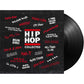 Black vinyl record sleeve featuring white and red graffiti-style artist names on a dark background