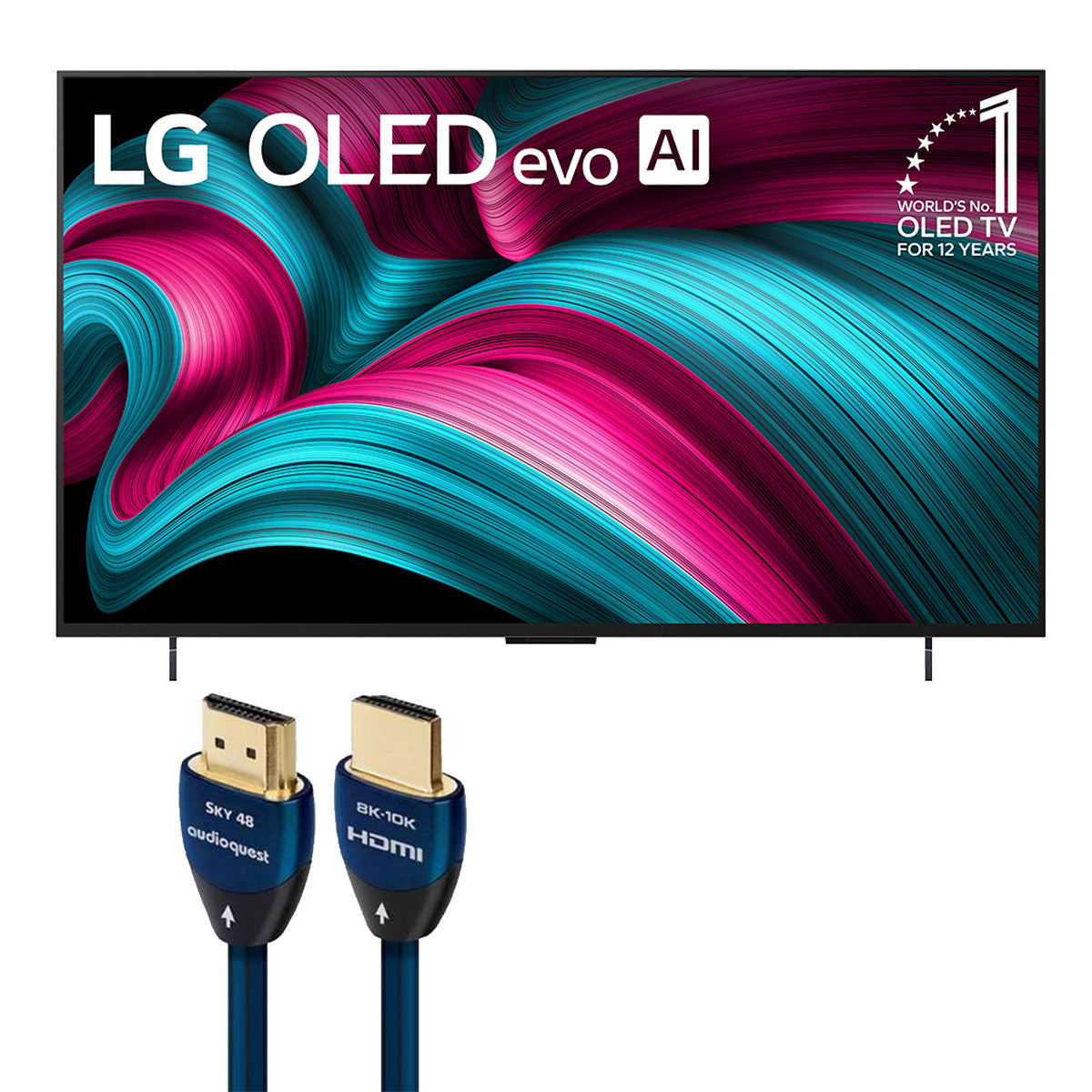 LG LG OLED42C5PUA 42 Inch 4K OLED evo C5 Smart TV with AudioQuest SKY 3m HDMI Cable