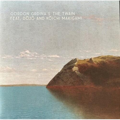Vinyl LP cover featuring a landscape painting of a rocky cliff meeting blue water under a cloudy sky