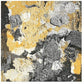 Abstract album cover art with textured gold, black, and white paint splatters