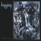 Dark fantasy album cover featuring biomechanical figures and a winged creature in blue and black ton