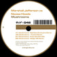 White vinyl record label with brown and black text listing remix tracks