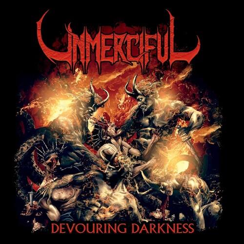 Vinyl LP cover featuring a fiery demonic battle scene with horned figures and a spiked creature