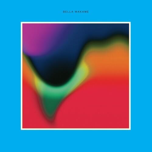 Blue vinyl record sleeve with abstract multicolor gradient artwork in a white frame