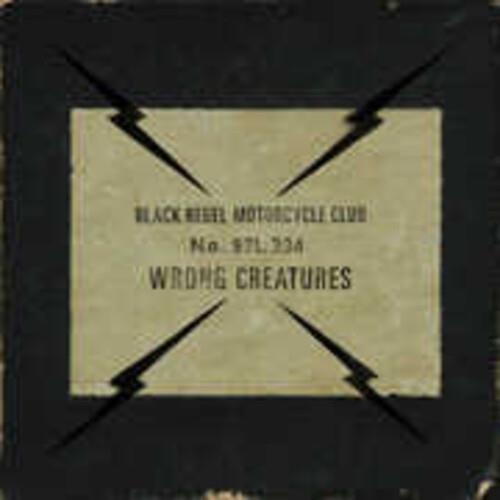 Black vinyl record sleeve with a beige label featuring crossed lightning bolts