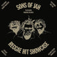 Black vinyl record sleeve featuring illustrated portraits of three musicians with dreadlocks