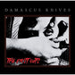 Black and white album cover with a close-up of a face and red text