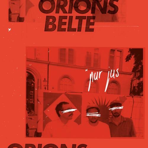Red vinyl album cover featuring a photograph of three people with obscured eyes in front of a buildi