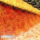Yellow and orange textured vinyl record sleeve with a grainy abstract design