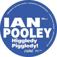 Blue vinyl record label with large white text and 45 RPM marking