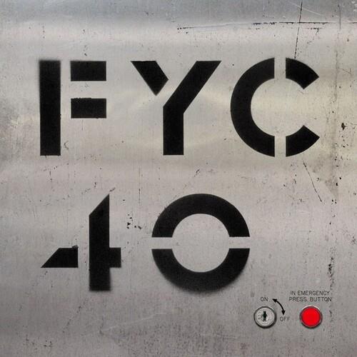 Metallic silver album cover with bold black stencil lettering and a red emergency button