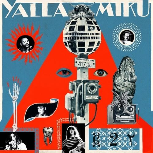 Collage-style album cover featuring a central telephone pole with a payphone and eyes, surrounded by